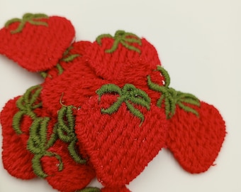 Berrylicious Strawberry VINTAGE applique Sewing Patches Garden Strawberries Embroidered Patch Sew on Motif for DIY Decorative Project #360
