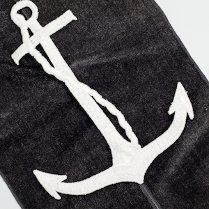 BIG white Anchor Decorative Patch Nautical Embroidered Retro Vintage Classic Sailor Anchor Applique Motif Embroidery for Embellishments