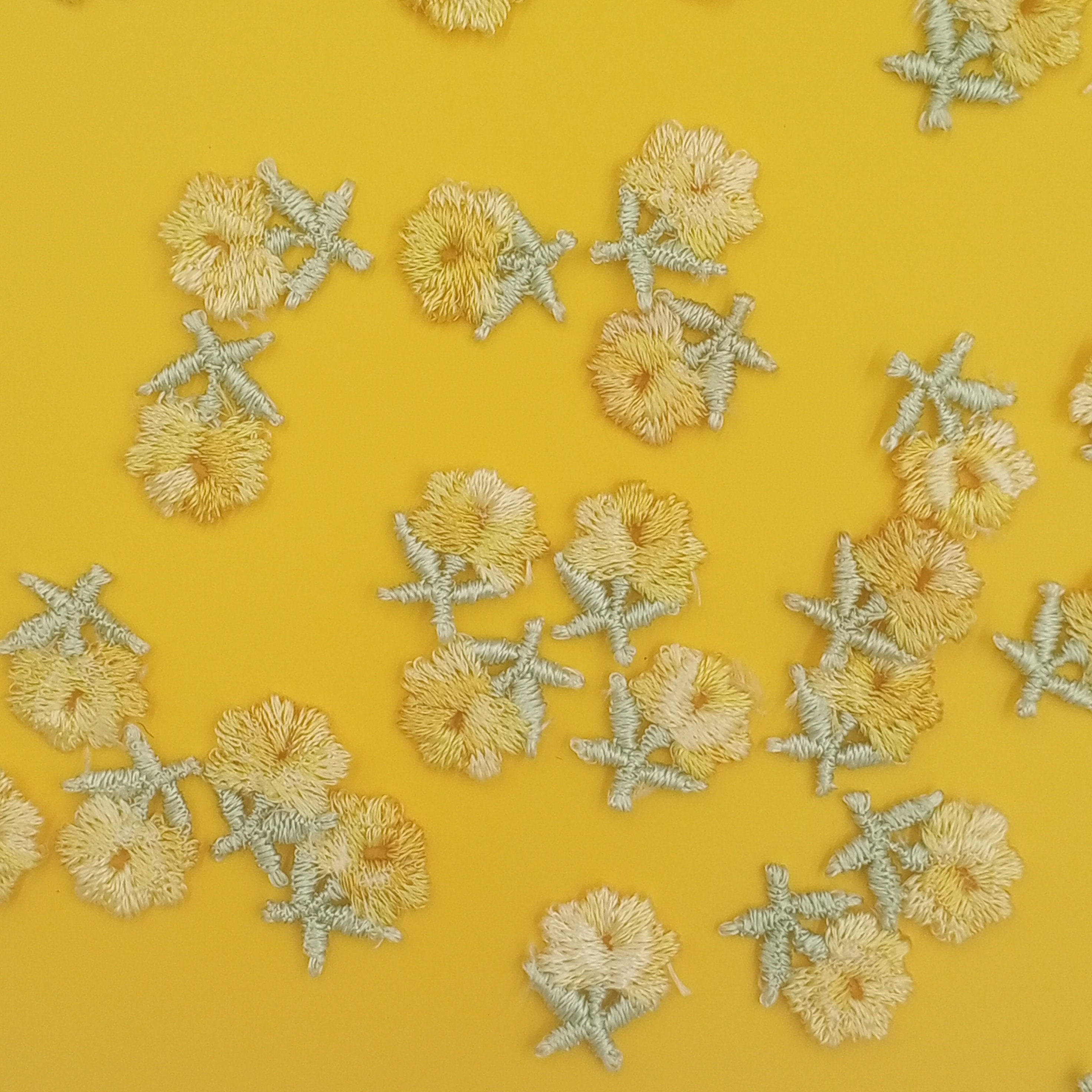 Yellow Patch Pattern Vintage Pastel Yellow Flower Appliques, Tiny Embroidered Patches - Etsy