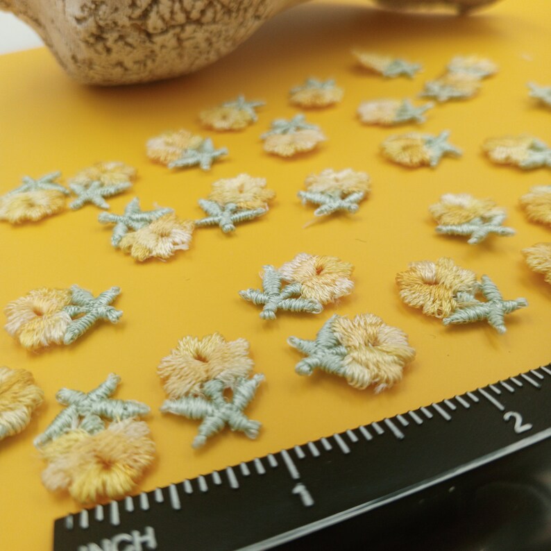 Yellow Patch Pattern Vintage Pastel Yellow Flower Appliques, Tiny Embroidered Patches - Etsy