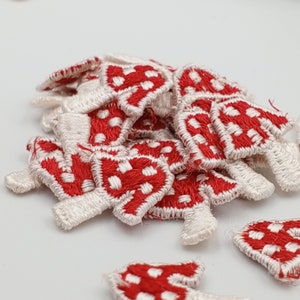Kleine VINTAGE kleine paddestoelen appliques naaien schattige kleine rode paddestoel patches #364