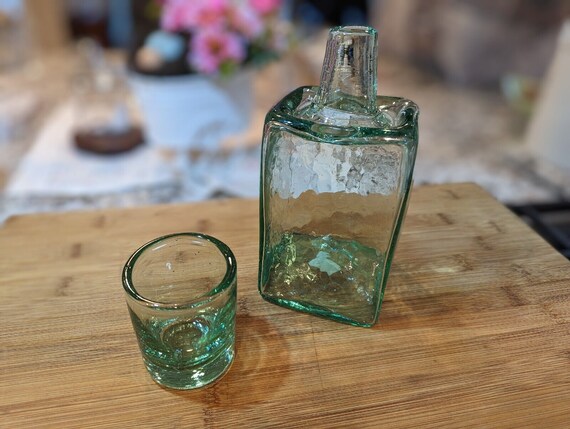 Recycled Glass Bedside Water Carafe and Drinking Glass Set