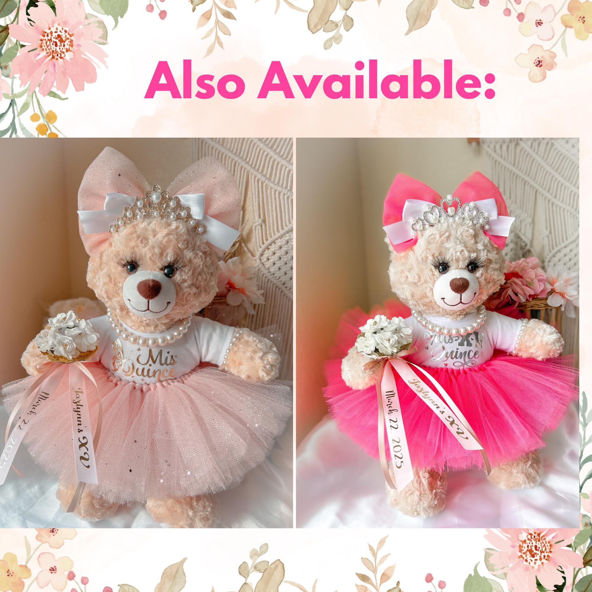 Quinceanera Bear White Quinceanera Doll Quince Teddy Bear With