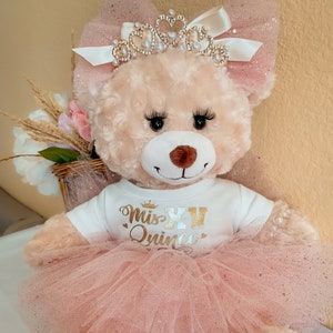 quince bear para quinceanera última muñeca oso para quince osito tutu regalo 15 custom gift personalized for 15th birthday Sweet 16 gifts