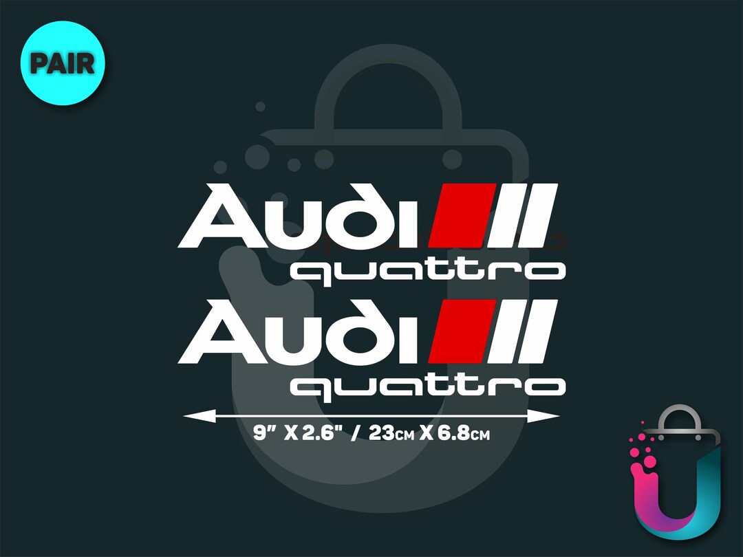 Audi Quattro Decal Stickers: Car Customization, 23cm Vinyl Decals - Etsy