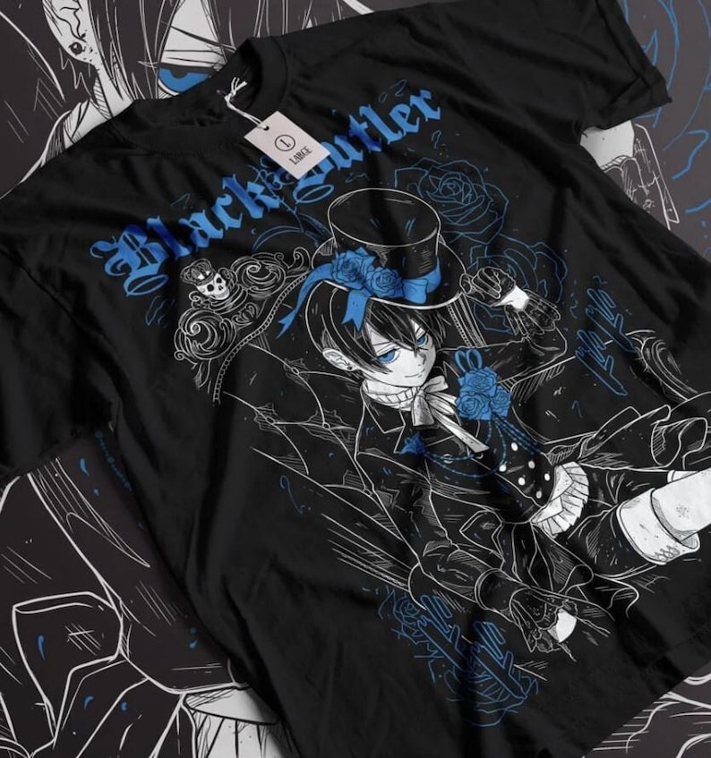 Unisex, Black Butler Shirt, Sebastian T-Shirt, Kuroshitsuji, Toboso Yana, Sebastian, Japanese, Anime Gift, Vintage, Grunge, Gothic