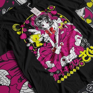 Camiseta Fairy Kei, design retrô anos 90, camisa de menina anime, anime estético, moda kawaii