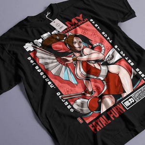 Unisex Fatal Fury KOF Mai Shiranui Gaming T-Shirt, Retro Anime Waifu Shirt