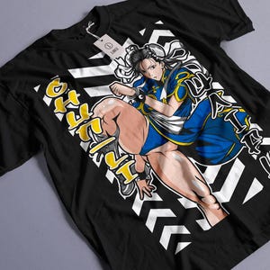 Unisex Chun Li SF2 Retro Gaming T-Shirt, Vintage Anime Waifu Shirt