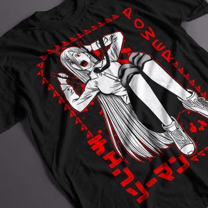 Unisex Waifu Material Anime T-Shirt, Power Gato Anime Girl Lewd Shirt