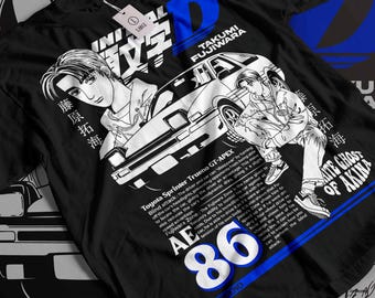 Initial D Inspired JDM Car T-shirt AE86 Trueno: Takumi