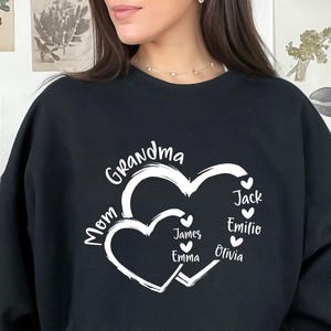 Grandkids Name Sweatshirt, Gift For Grandma, Nana Crewneck, Custom Grandma Sweatshirt, Grandma Sweatshirt, Gift For Nana, Grammy Long Sleeve