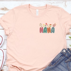 Personalized Floral Grandma Shirt, Mothers Day Gift For Grandma, Gigi Mimi Shirt, Granny Shirt, New Nana Shirt, Custom Grandmother Shirt