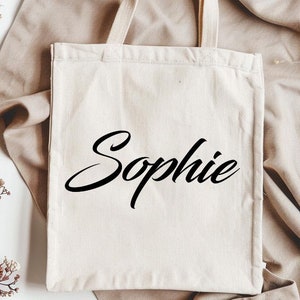 Custom Name Tote Bag, Bridesmaid Gift, Bride Gift, Travel Bag, Personalized Gift for Her, Best Friend Gift, Canvas Tote Bag, Tote Bag Custom