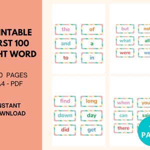 Activity Cards For Kids, Preschool Sight Words, Word Cards, Educational Cards, Sight Word Cards, Sight Word Flashcards, Digital D