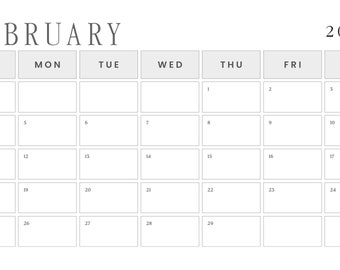 2024 Printable Calendar Monthly Planner Color and Black White Options