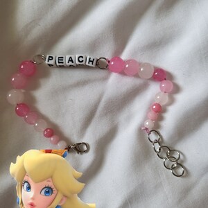 Princess Peach inspired beaded bracelet