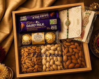 Premium Bamboo Rakhi Hamper for Brother | Raksha Bandhan Gift Box | Rakhis, Chocolates, Dry Fruits