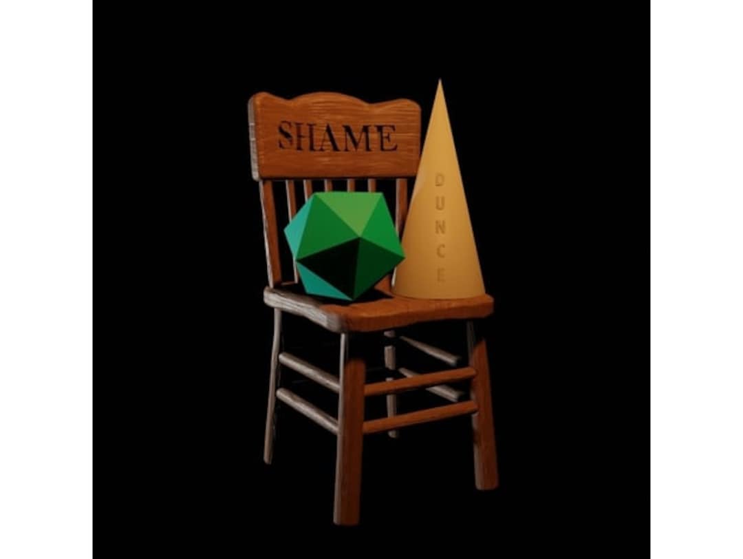 DND Dice Jail. Dungeons and Dragons Time Out Chair and Dunce Hat for