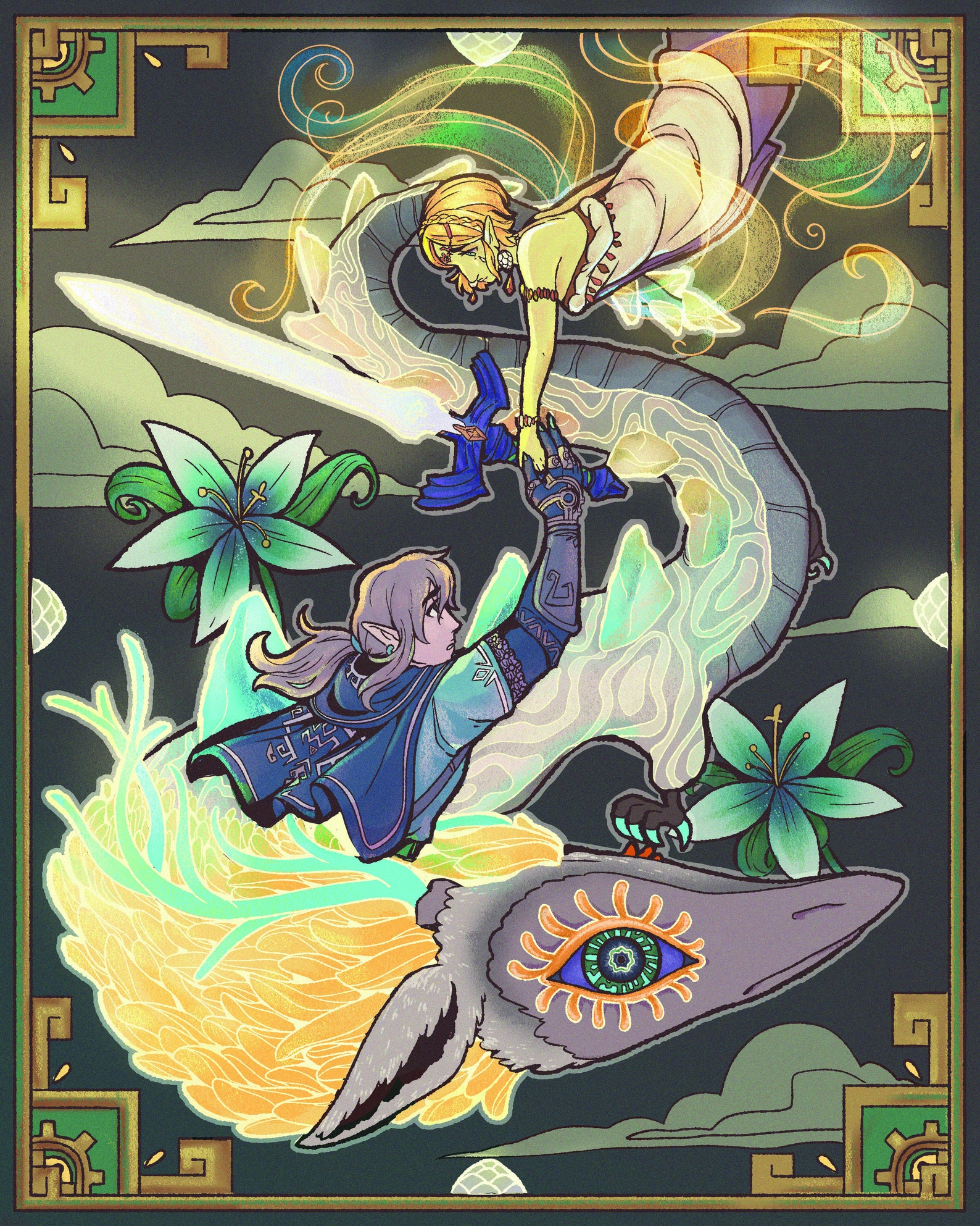 Tears of the Kingdom Light Dragon Print - Etsy