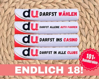 Duplo banderoles finally 18 you messages children Duplo banderoles 18th birthday present last minute gift idea of legal age download 18.