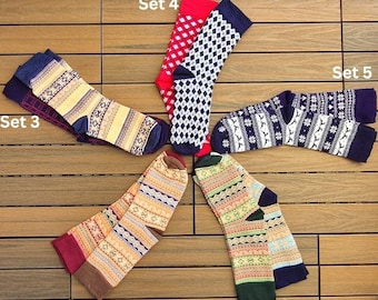 Socken Set Hygge Socken Norweger Strümpfe Winter Socken Strick Socken Kuschel Socken warme Kuschelsocken Damen Socken Herren Baumwolle Socke