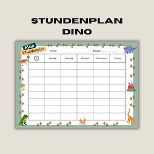 Timetable Dinosaur Elementary School Enrollment Elementary School Child School Child Timetable Animals PDF Download to Print Boys Girls Child