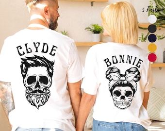 Partner Set T-Shirts Bonnie Clyde Shirt Partner T-Shirts Partner in Crime T-shirt Couple Shirt Cotton Shirt Couples Shirt Gift Idea Couples