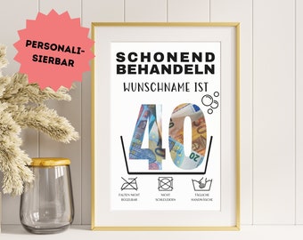 Money Gift 40th Birthday Template DIY Birthday Gift Money Gift for 40th Birthday Printable Money Gift Birthday Template