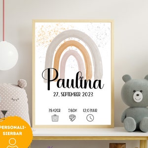 Cartel de nacimiento anuncio de nacimiento personalizado para imprimir plantilla regalo de nacimiento padres madre papá bebé regalo nacimiento bebé cartel niño