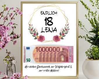 Money Gift 18th Birthday Template DIY Birthday Gift Money Gift for 18th Birthday Printable Money Gift Happy Birthday