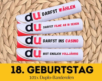 Duplo banderoles finally 18 you messages children Duplo banderoles 18th birthday present last minute gift idea of legal age download 18.