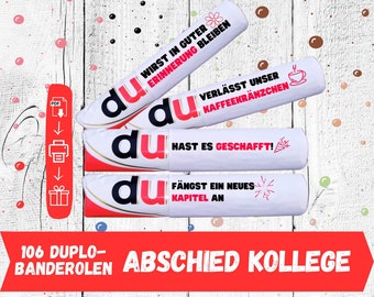 Duplo wrappers for a colleague's farewell, Duplo templates, colleague, farewell at work download, Duplo message DIY, personalized gift for a comrade