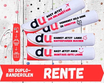 Duplo retirement wrappers, Duplo templates, pension, download Duplo wrappers, DIY message, grandpa gift, grandma retirement, old age