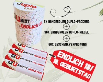 18th Birthday Duplo Banners Duplo Templates Finally 18 DIY Gift Coming of Age Gift for 18th of age 18th Birthday 101 Templates