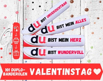 Duplo wrappers Valentine's Day Duplo templates Love declaration personalized gifts Love Anniversary Relationship 101 Duplo templates Love