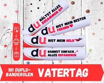 Duplo Banderolen Papa, Duplo Vorlagen, Vatertag, bester Papa, Download Duplo Du Botschaft DIY, Geschenk personalisiert Papa, Dad Geschenk