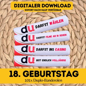 Duplo banderoles finally 18 you messages children Duplo banderoles 18th birthday present last minute gift idea of legal age download 18.
