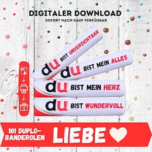 Love Duplo Banderoles Favorite Person 101 Duplo Packaging Declaration of Love Personalized Gifts Love Anniversary Relationship Download