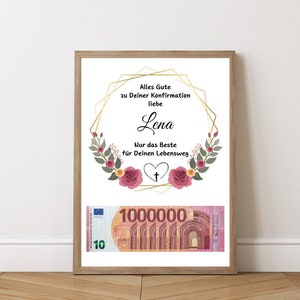 Gift for confirmation template DIY money gift for confirmation money gift youth consecration gift girl boy print godchild DIY