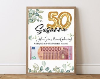 Money Gift Birthday Template DIY Gift for Birthday Money Gift for Birthday Money Gift Print Birthday Template