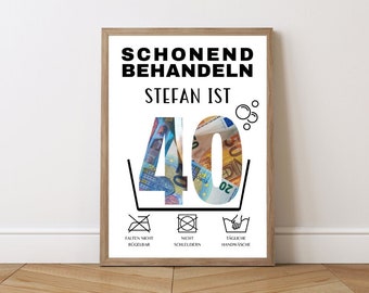 Money Gift 40th Birthday Template DIY Birthday Gift Money Gift for 40th Birthday Printable Money Gift Birthday Template
