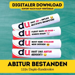 Duplo banderoles ABITUR, Duplo templates, exam passed, gift Abitur, Duplo you message, Abi 2024 exam DIY gift, Abitur 2024