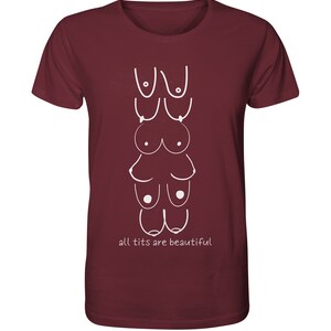Feminism T-Shirt, Sustainable T-Shirt, Women's Power T-Shirt, Feminist T-Shirt, Gift for Girlfriend, Emancipation T-Shirt, Organic Cotton T-Shirt, Vegan Weinrot