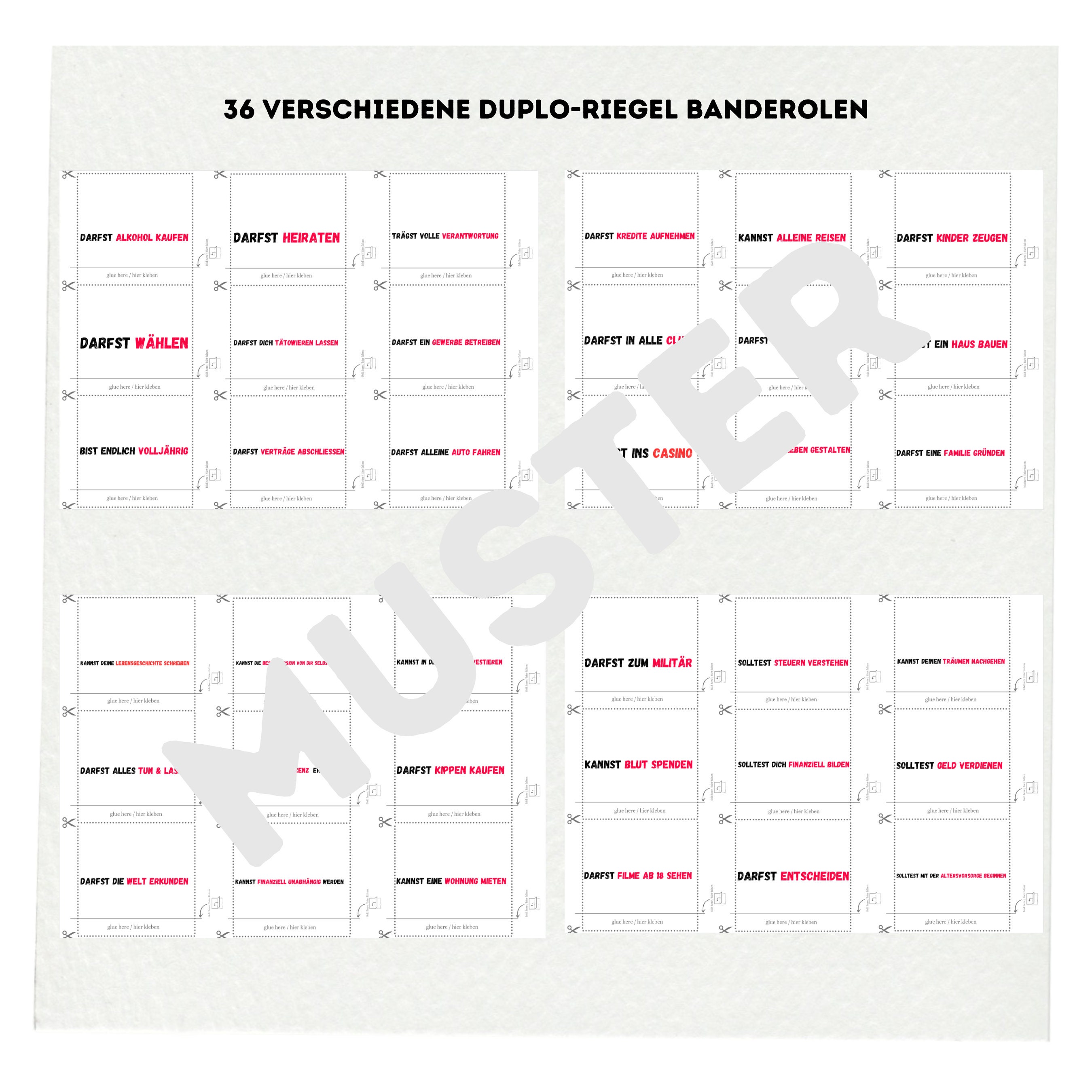 18 Geburtstag Duplo Banderolen Duplo Vorlagen 18 Geburtstag,Endlich 18 ...