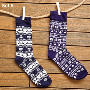 Socken Set Hygge Socken Norweger Strümpfe Winter Socken Strick Socken Kuschel Socken warme Kuschelsocken Damen Socken Herren Baumwolle Socke Bild 6