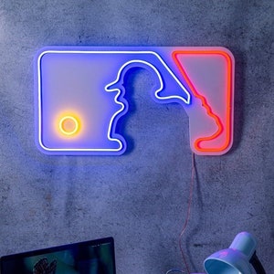 Handmade Baseball Neon Sign: MLB Game Room Wall Decor - Baseball Led Light