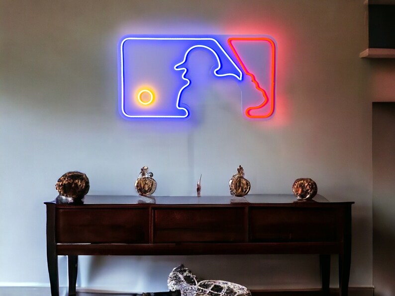 Baseball Neon Sign: MLB Game Room Wall Decor - Handcrafted Baseball Led ...