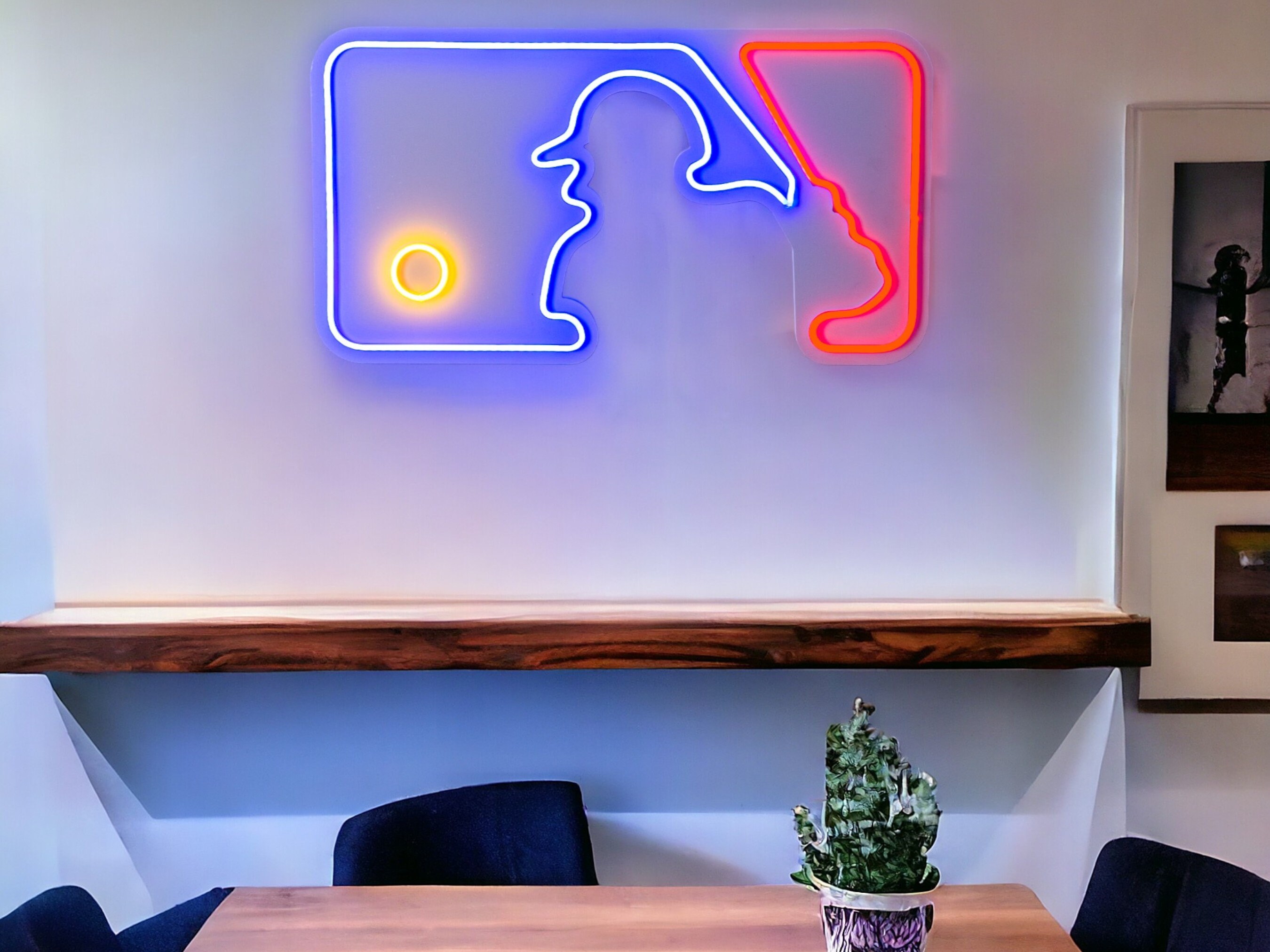 Baseball Neon Sign: MLB Game Room Wall Decor - Handcrafted Baseball Led ...