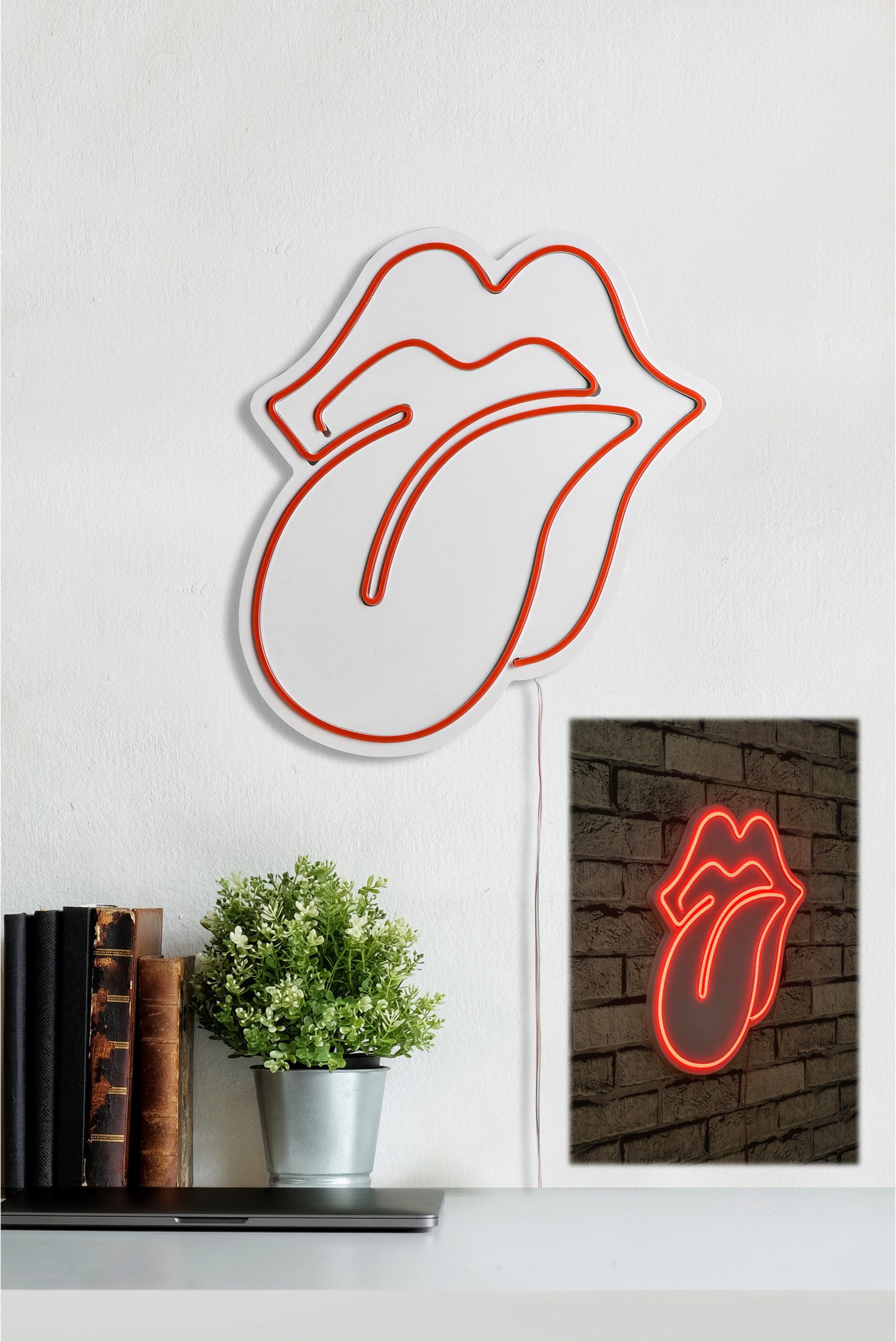 Rolling Stones Neon Sign Wall Decor Handmade Custom Neon Vintage Rolling Stones Led the Rolling